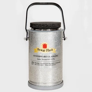 SYNTHWARE Dewar flask, Cylindrical shape, XPE imperforate cover and handle, Aluminum housing, FLASK, DEWAR, WIDE MOUTH, METAL HOUSING, Borosilicate glass bottle, F11