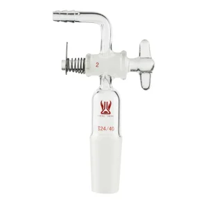 CS Labglass 90° extraction joint, 2mm aperture glass valve, ADAPTER, VACUUM, GLASS STOPCOCK, 90°, Borosilicate glass, CS-A75