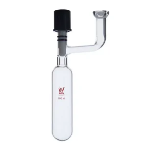 CS Labglass Solvent storage bottle with flange 15#, Capacity 25mL-350mL, High vacuum PTFE valve, STORAGE VESSEL, #15 O-RING JOINT, Borosilicate glass, CS-S49